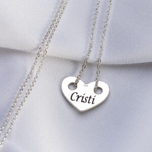 Lănțișor din argint 925 cu charm Inima 12mm - imagine 3