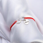 Bratara reglabila "Infinit Love Coin" cu Charm Infinit si Banut Argint 10mm gravata laser