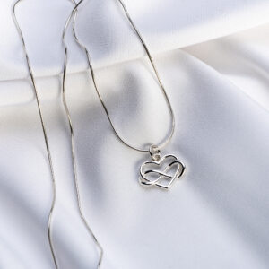 Lanțișor snake "Infinit Heart" din argint 925 - imagine 2