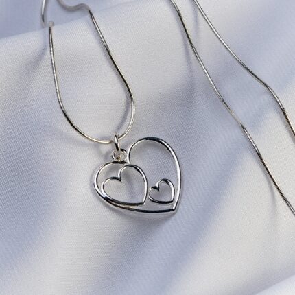 Lantisor snake "Triple Heart" din argint 925