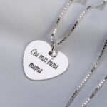 Lanțișor pătrat "Big Heart" din argint 925 personalizat