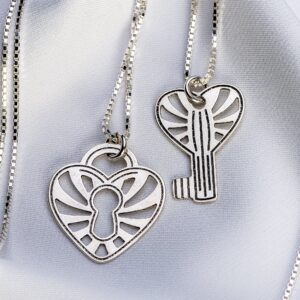 Set lantisoare " Heart Key" din argint 925