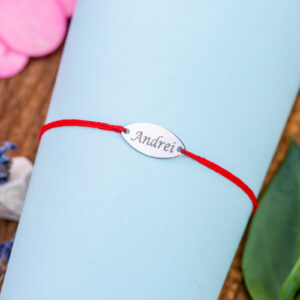 Bratara reglabila "Baby Charm oval" Personalizata din Argint 925 - imagine 2