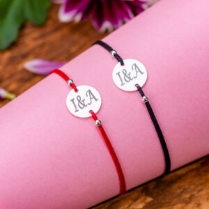 Set Bratari Personalizate pentru Cupluri cu Banut din Argint 12 mm gravate laser - imagine 8