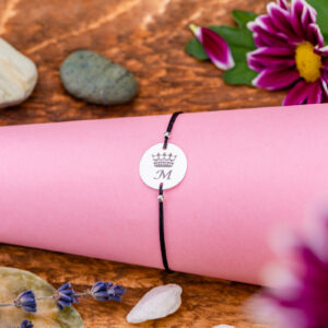 Bratara reglabila "Baby King Initiala" Personalizata din Argint 16 mm - imagine 2