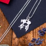 Lănțișor pătrat “Kiss” personalizat cu inițiale din Argint 925