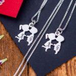 Set lănțișoare "Kiss" personalizate din Argint 925