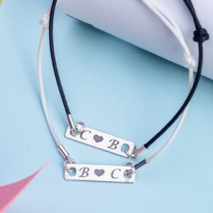 Set Bratari snur Matase "Long Initiale" Personalizate - imagine 2