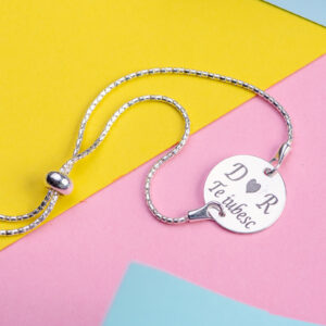 Bratara Glamour "Initiale,Te iubesc" din Argint Personalizata - imagine 2