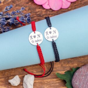 Set Bratari "Initiale, Te iubesc" Impletite Manual Personalizate