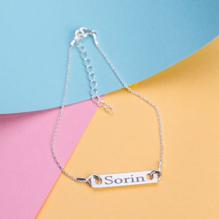 Bratara "Lady long Text" Personalizata din Argint