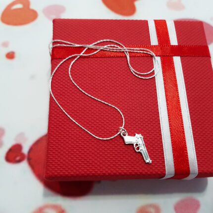 Lantisor rotund "Pistol" Personalizat din Argint 925