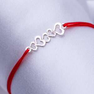 Bratara reglabila "Heart Rain" handmade din Argint 925 - imagine 2