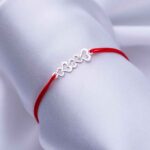 Bratara reglabila "Heart Rain" handmade din Argint 925