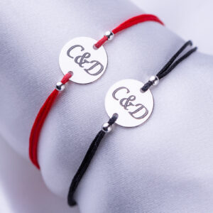 Set Bratari Personalizate pentru Cupluri cu Banut din Argint 12 mm gravate laser - imagine 7