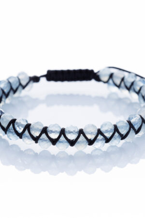 Brățară “Double Aquamarine” împletita manual cu pietre semiprețioase de Acvamarin de 4mm - Accesoriul perfect pentru eleganța și stilul tău personal - imagine 2