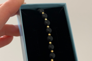 Bratara reglabila cu bile din Argint 925 si Onix negru mat, 6mm - imagine 5