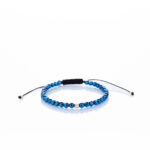 Brățară “BlueHematite Mystic Slice” unică handmade Aur Premium 14k și pietre semiprețioase Hematit albastru fațetat Armilla