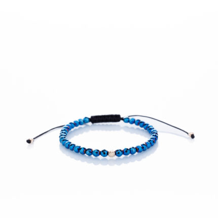 Brățară “BlueHematite Mystic Slice” unică handmade Aur Premium 14k și pietre semiprețioase Hematit albastru fațetat Armilla