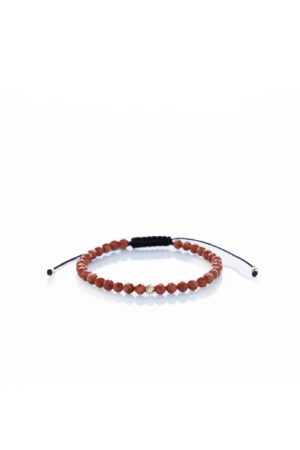 Brățară “BrownSun Mystic Slice” unică handmade Aur Premium 14k și pietre semiprețioase Piatra Soarelui albastru Armilla