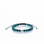 Brățară “Malachite Shadow” unică handmade Aur Premium 14k și pietre semiprețioase Malachit verde fațetat Armilla