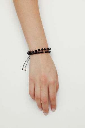 Brățară “Onix Galaxy Mat” unică handmade Aur Premium 14k și pietre semiprețioase Onix negru Armilla - imagine 2