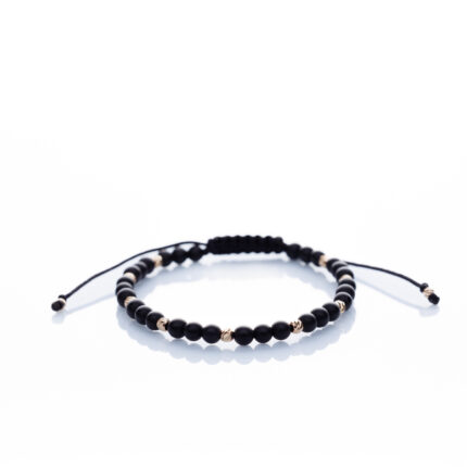 Brățară “Onix Night Mat” unică handmade Aur Premium 14k și pietre semiprețioase Onix negru Armilla