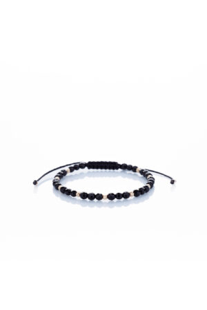 Brățară “Onix Night Slice” unică handmade Aur Premium 14k și pietre semiprețioase Onix negru Armilla