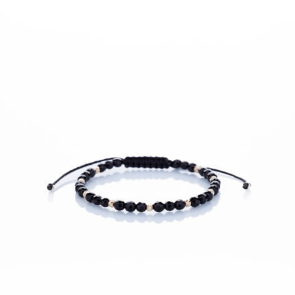 Brățară “Onix Night Slice” unică handmade Aur Premium 14k și pietre semiprețioase Onix negru Armilla