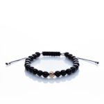 Brățară “Onix Shadow Glossy” unică handmade Aur Premium 14k și pietre semiprețioase Onix negru Armilla