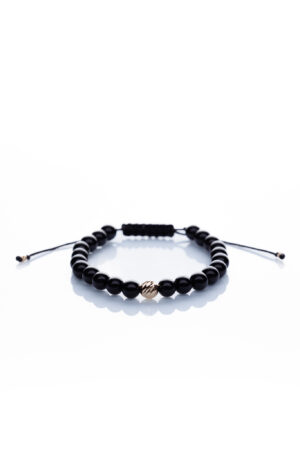 Brățară “Onix Shadow Glossy” unică handmade Aur Premium 14k și pietre semiprețioase Onix negru Armilla