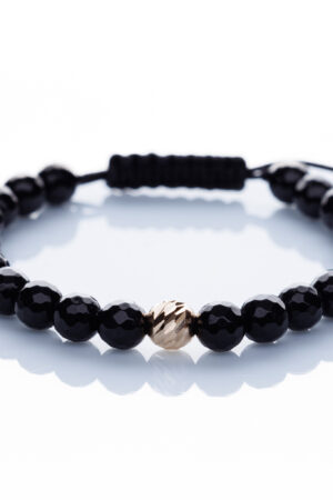 Brățară “Onix Shadow Slice” unică handmade Aur Premium 14k și pietre semiprețioase Onix negru Armilla - imagine 2