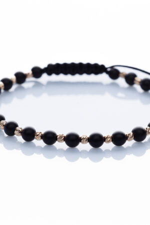 Brățară “Onix Sparkle Mat” unică handmade Aur Premium 14k și pietre semiprețioase Onix negru Armilla - imagine 2