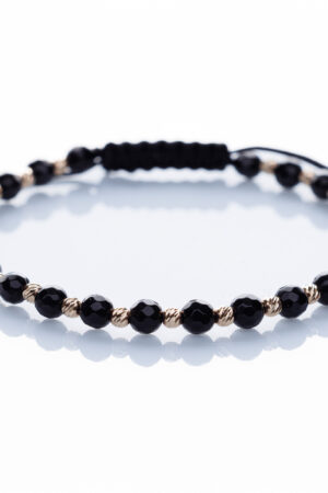 Brățară “Onix Sparkle Slice” unică handmade Aur Premium 14k și pietre semiprețioase Onix negru Armilla - imagine 2