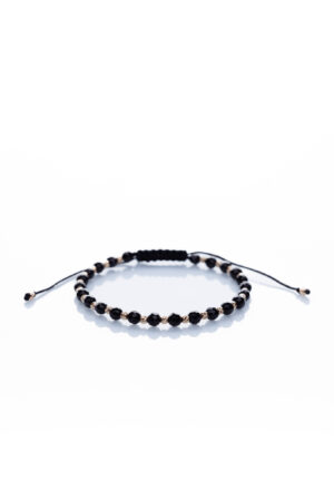 Brățară “Onix Sparkle Slice” unică handmade Aur Premium 14k și pietre semiprețioase Onix negru Armilla