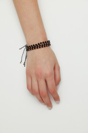 Brățară “Onix Sunshine Mat” unică handmade Aur Premium 14k si pietre semipretioase Onix negru mat Armilla - imagine 3