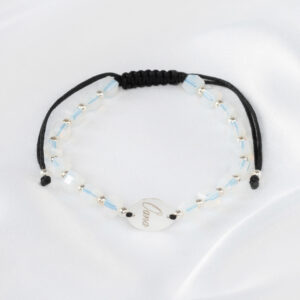 Bratara reglabila dama realizata cu Cristale Sticla si Banut Argint 925 de 16mm gravat cu laser - imagine 2