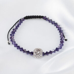 Bratara reglabila dama realizata cu Cristale Preciosa si Sfera Argint 925 de 9.3mm - imagine 2