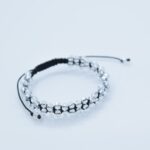 Bratara reglabila cu snur impletit si pietre semipretioase Cristal sticla transparent de 4mm