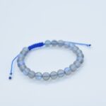 Bratara reglabila cu pietre semipretioase Mermaid glass albastru de 6mm