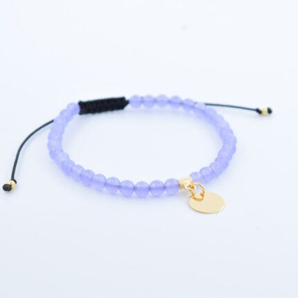 Bratara personalizata realizata manual cu pietre semipretioase Agat si charm banut din Argint 925 placat cu aur