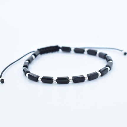 Bratara reglabila cu bile Argint 925 si pietre semipretioase Cristal sticla,  dimensiune 3x5mm