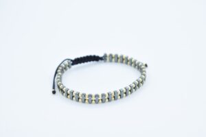Bratara Argint 925 2.5mm,placat aur si Hematit gri