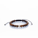 Brățară “Tiger Shadow” unică handmade Aur Premium 14k și pietre semiprețioase Ochi de Tigru maro Armilla