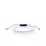 Brățară “WhiteCube Glass Sunshine” unică handmade Aur Premium 14k și pietre din cristal sticlă cub alb Armilla