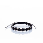 Brățară împletită “Onix Mat” unică handmade Aur Premium 14k și pietre semiprețioase Onix negru Armilla
