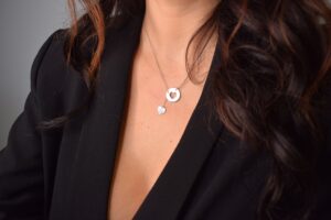 Lantisor din Argint 925 si charm inima dubla - imagine 2