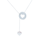 Lantisor din Argint 925 si charm inima dubla