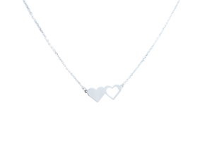 Lantisor din argint 925 cu charm Inima dubla