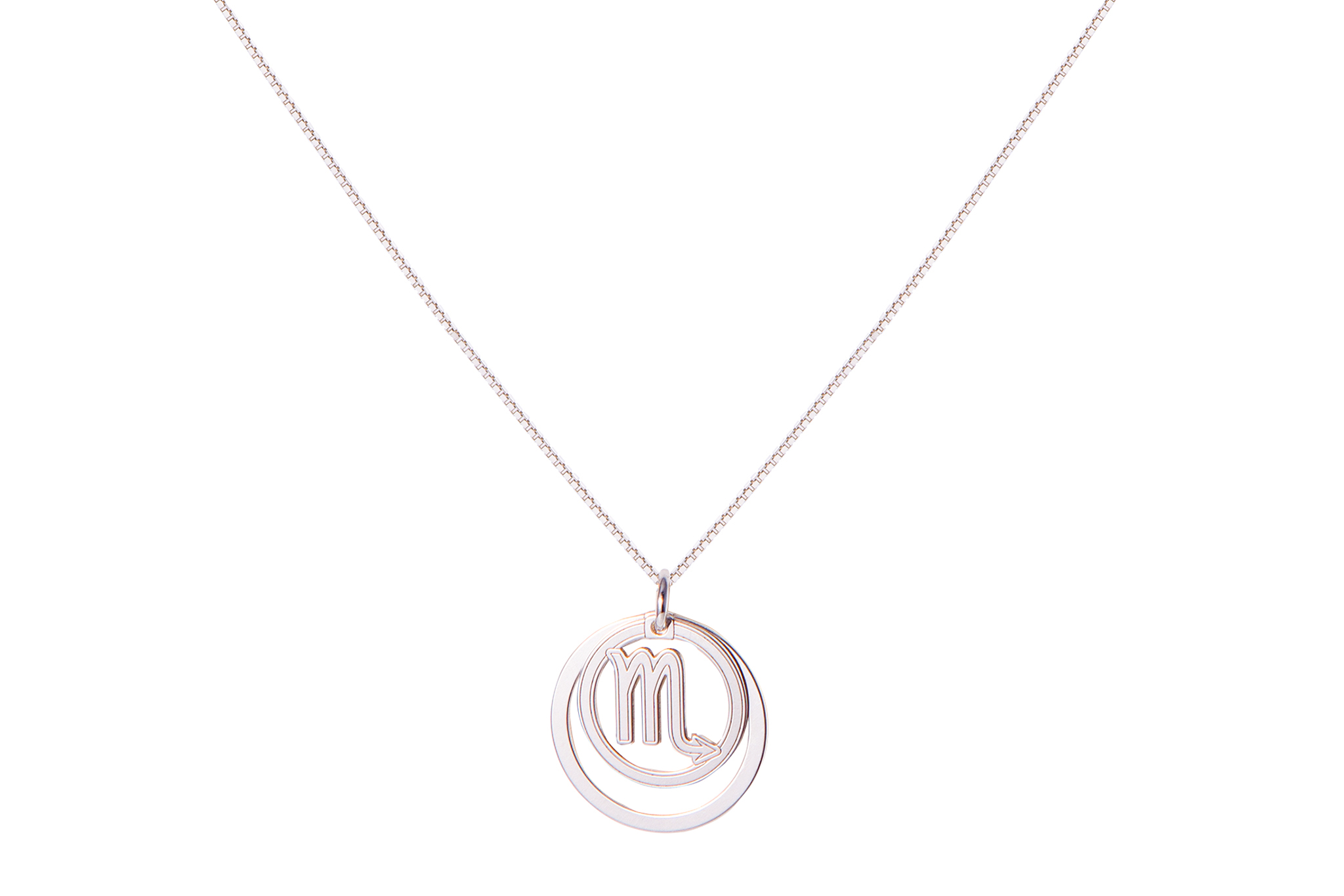 Lantisor-Argint-925-Gravat-Laser-Armilla-Silver-21LANT13.jpg Lănțișor pătrat din Argint 925 cu charm zodie Scorpion - imagine 1